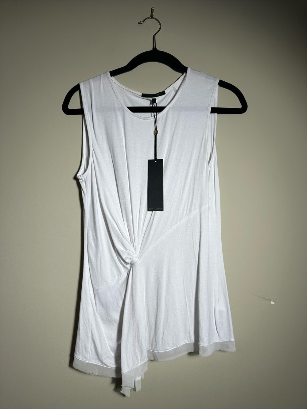 NWT Kobi Halperin White Twist Front Tank top Size S